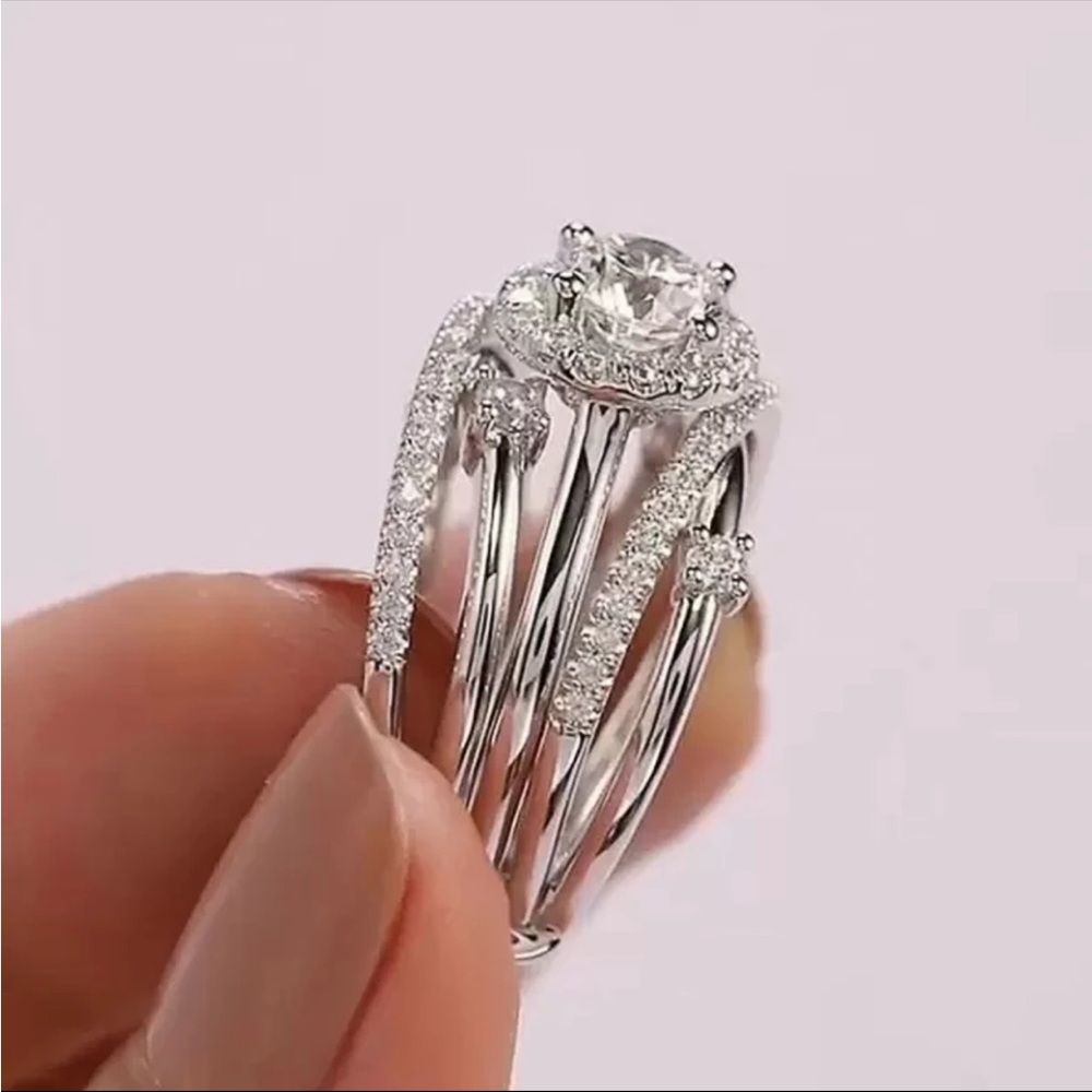 New Lovely 925 Silver Multilayers Diamond Ring 💍 - Picture 4 of 4